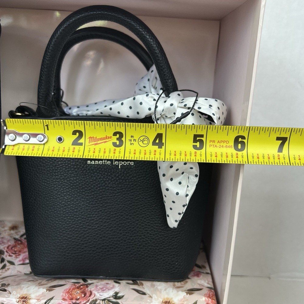 Nanette Lepore Mom & Mini Matching Handbag Set Black Tote & Mini Purse NWT - Picture 10 of 12